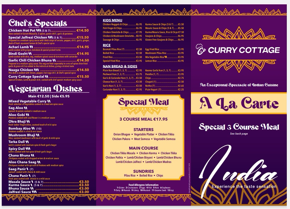 Menu Curry Cottage Indian Restaurant Stranorlar Ballybofey-8